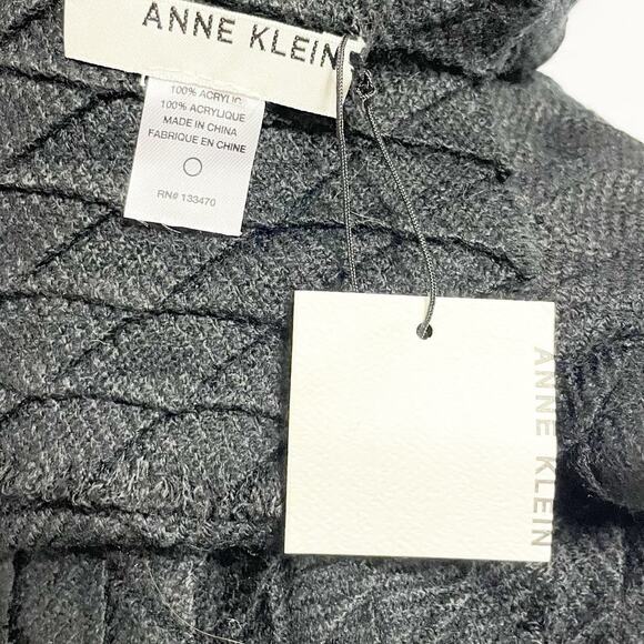 New! Anne Klein Black Diamond Pleated Wrap - Picture 7 of 8